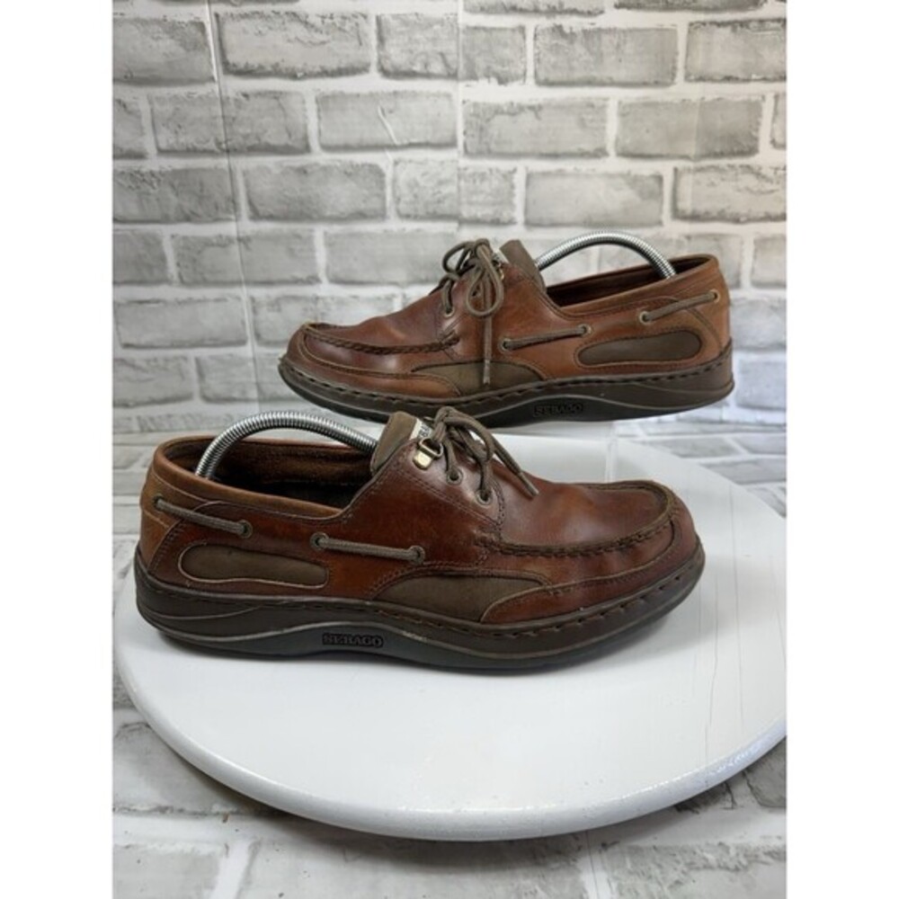 Sebago Docksides Men's Size 11 Brown Leather Casual Comfort Boat Loafers Shoes